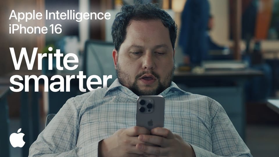 A screenshot from one of the Apple Intelligence ads.